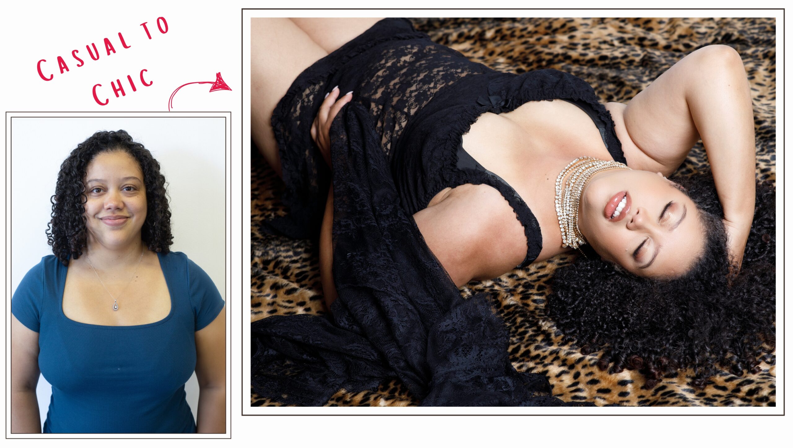 Before and After Boudoir Session